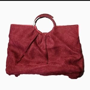 Victoria's Secret Vintage 1980s Suede Like Circle-Handle Tote